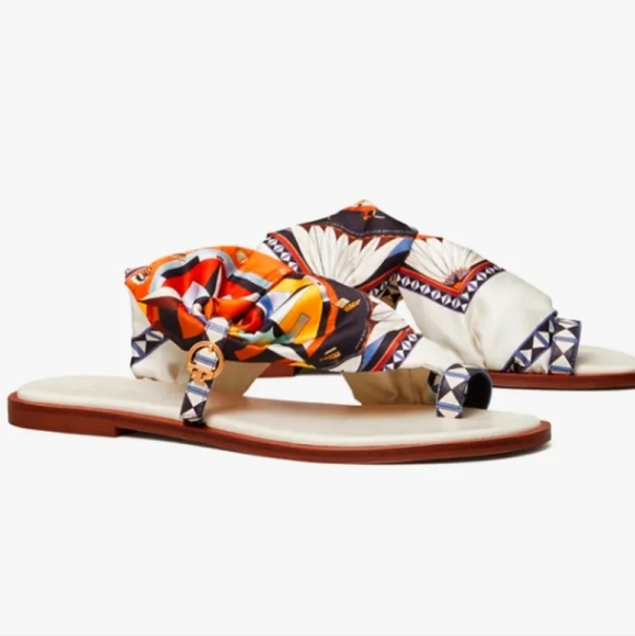 Tory Burch Shoes - Tory Burch Shelby Scarf Sandals in Rose Des Vents 7.5